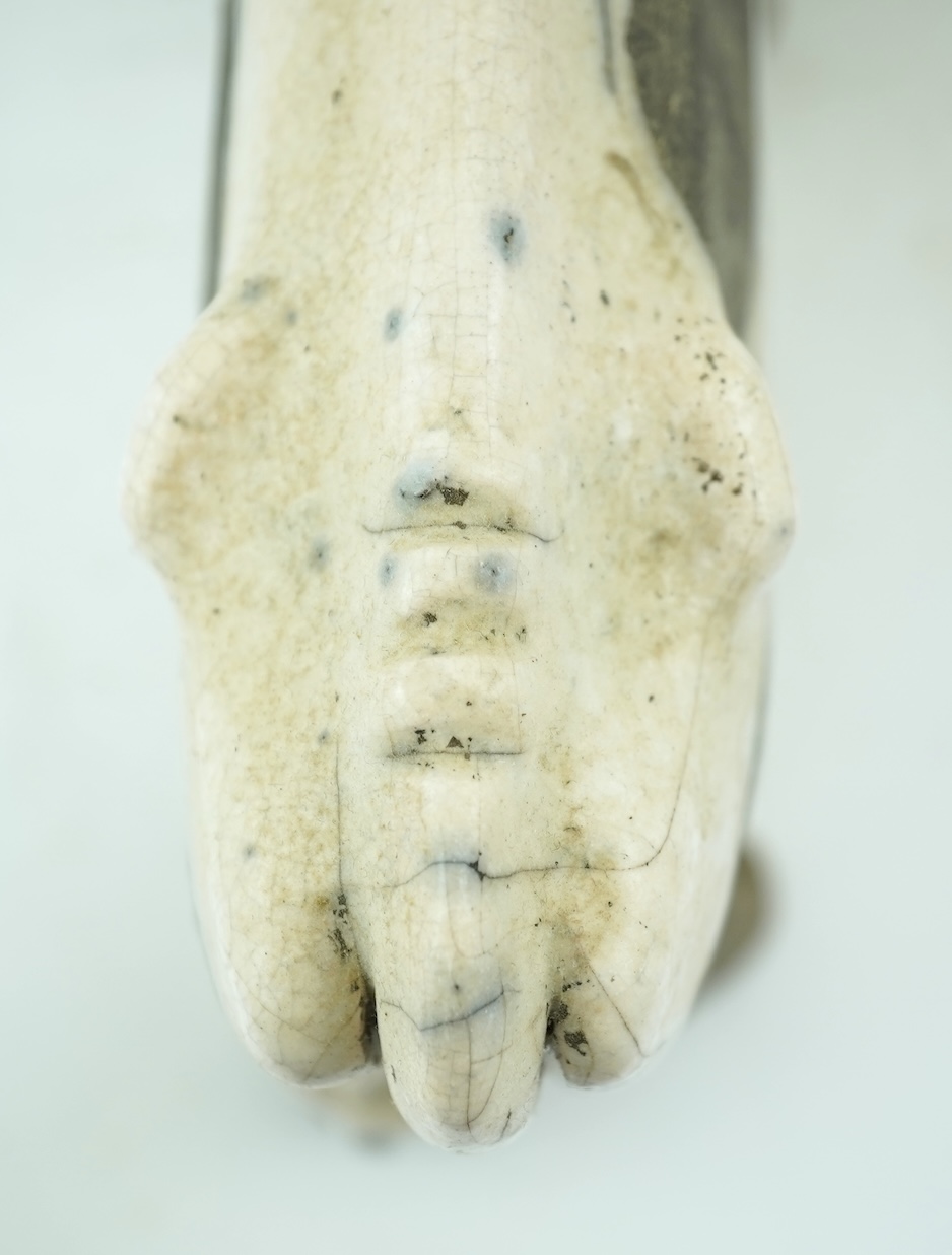 Lawson E Rudge (b. 1936): A raku fired pottery cow